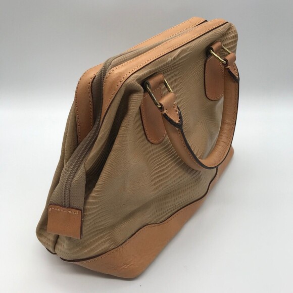 Vintage ROBERTO ROMA Italy Purse Brown Reptile Leather 2 Handle HandBag Satchel - Picture 6 of 9